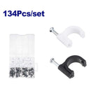 Grapas para sujeción de cable de 5, 6, 8 y 10 mm, kit de 134 unidades, Emtop, EMFQAB01