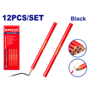 Lápiz de carpinero color negro, caja de 12 unidades, Emtop, EMMQ1512