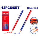 Lápiz de carpinero color rojo y azul, caja de 12 unidades, Emtop, EMMQ2512