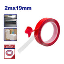 CINTA ACRILICA DOBLE CARA 19 MM X 2 MTS. ALTA ADHERENCIA, REMOVIBLE SIN DEJAR MARCAS. EMTOP