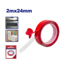 CINTA ACRILICA DOBLE CARA 24 MM X 2 MTS. ALTA ADHERENCIA, REMOVIBLE SIN DEJAR MARCAS. EMTOP