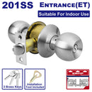 CHAPA DE BOLA, CERRADURA TIPO ENTRADA, ACERO INOX, PLATA SATINADO, DISTANCIA CENTRO 60MM, PARA PUERTAS 35–45MM, EMTOP
