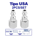 JUEGO DE 2 CONECTORES HEMBRA ROSCA NPT 1/4 PARA ACOPLE RAPIDO. EMTOP