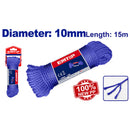 CUERDA PP 10 MM X 15 METROS, RESISTENTE, FLOTANTE, PARA USO GENERAL Y AGRICOLA. EMTOP
