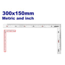 ESCUADRA ANGULAR 12 X 6 PLG. ESCALA EN MM Y PLG. EMTOP