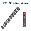 Juego de copas de impacto, raíz 1/2 plgs, 10 piezas, Emtop, emss12101