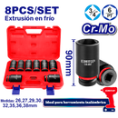 Juego de copas de impacto raiz 3/4 plg 8 unidades milimétricas Emtop EMSSD34082L