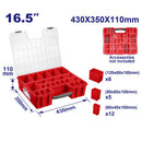 CAJA ORGANIZADORA DE PLASTICO, 16.5 PLG. 23 COMPARTIMENTOS REMOVIBLES, MEDIDA 430 X 350 X 110 MM. EMTOP
