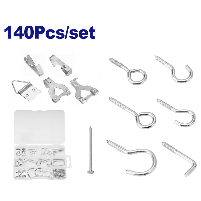 KIT 140 PZAS CON ARMELLAS ABIERTAS Y CERRADAS, TORNILLOS TIPO L, SOPORTES Y CLAVOS, ACERO AL CARBONO GALVANIZADO, EMTOP, EMVJ1B01