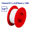 CINTA DE TEFLON 1/2 PLG. X 13 METROS. PARA SELLADO DE TUBERIAS Y EVITAR FUGAS. EMTOP