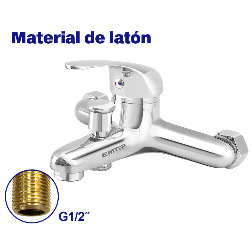 GRIFO MEZCLADOR PARA TINA, DE LATON Y MANIJA DE ZINC, EMTOP, EMZD1503