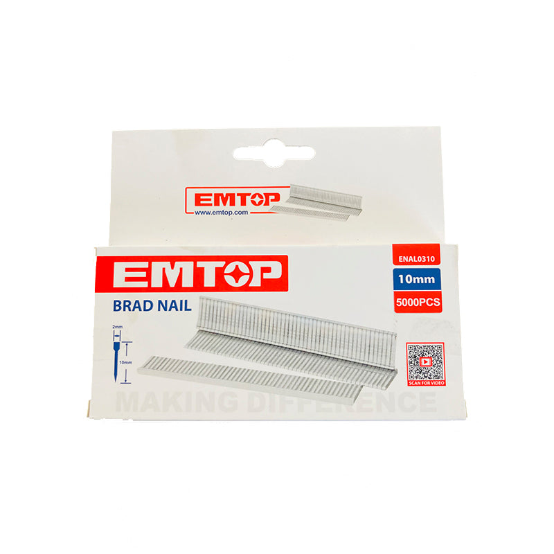 CAJA DE 5000 CLAVOS DE 10 MM PARA EL MODELO ESGU1001. MARCA EMTOP, ENAL0310