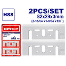 CUCHILLAS AFILABLES PARA CEPILLO DE 3-1/4 X 1-1/8 X 1/8 PLG, IDEAL PARA ELCR20401, EECR0551 Y EECR0751, 2 PZAS, EMTOP.