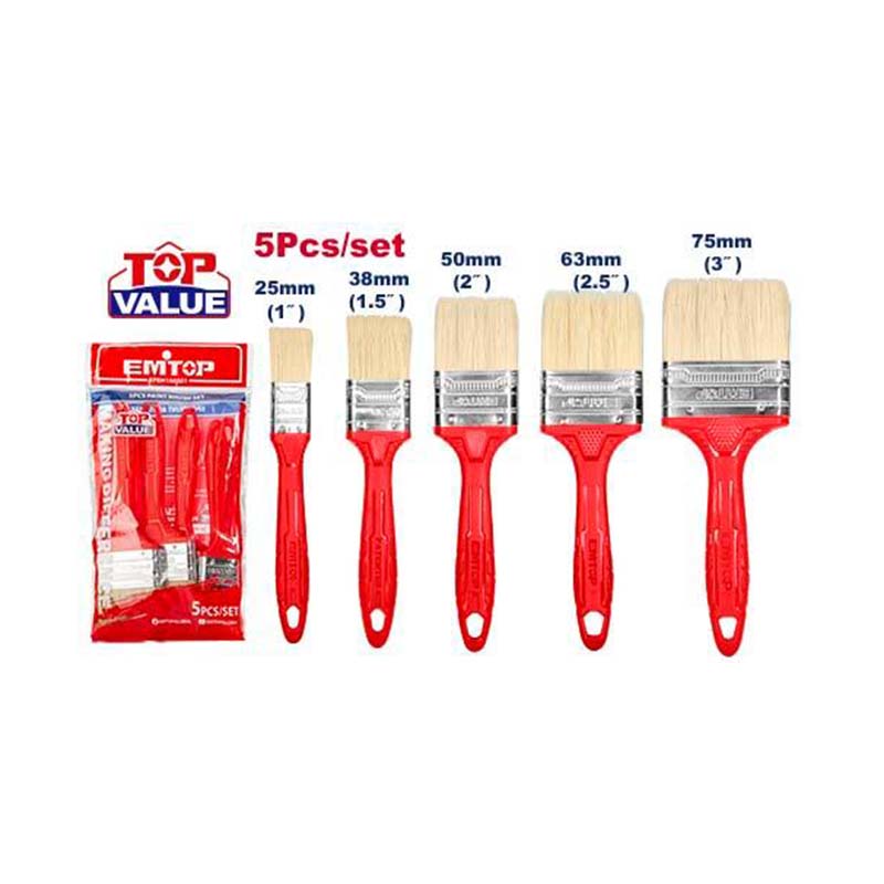 SET DE 5 BROCHAS 1, 1.5, 2, 2.5 Y 2 PULGADAS. MARCA EMTOP, EPBH160501