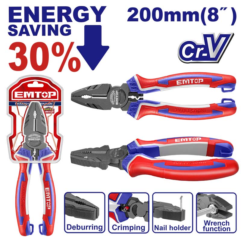 ALICATE DE ELECTRICISTA, DE 8 PULG. EMTOP, EPLRC0821