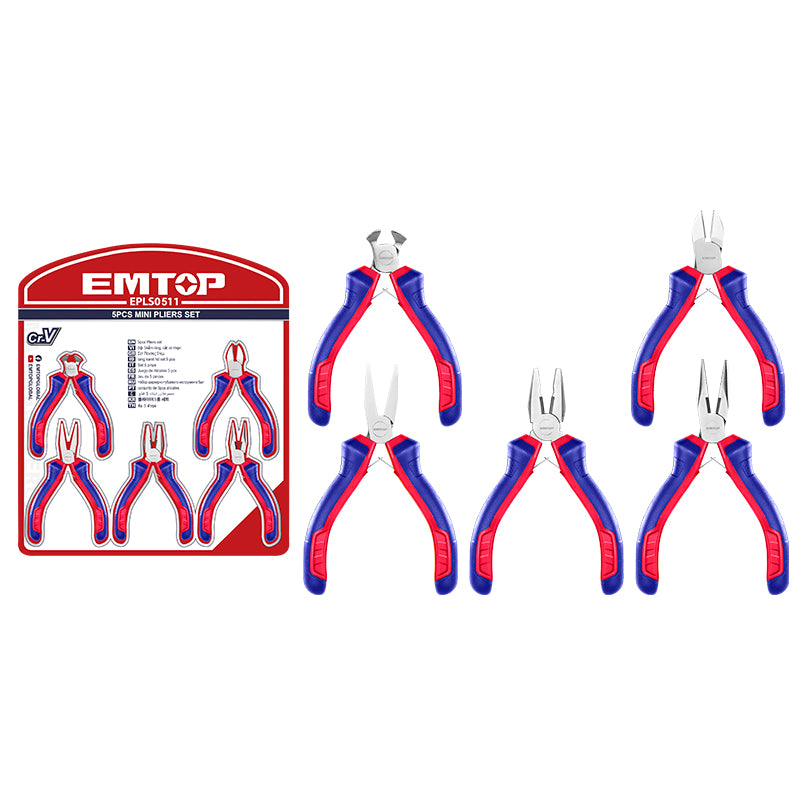 Juego de alicates miniatura, 5 piezas, Emtop, eplsm0511, EPLSM0511