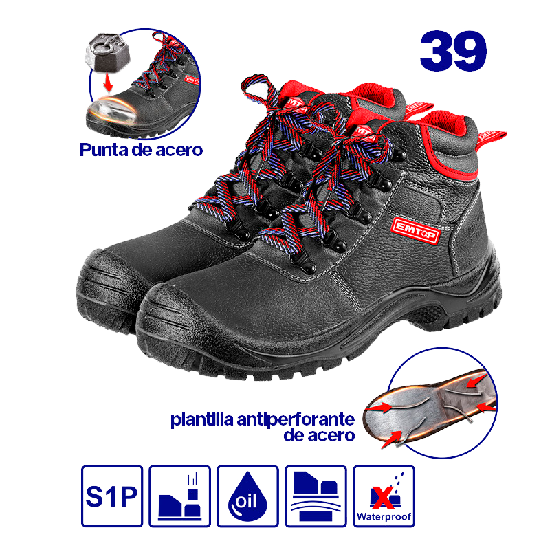 Botas punta de acero antiestáticas doble densidad talla 39 Emtop ESBS42SP39