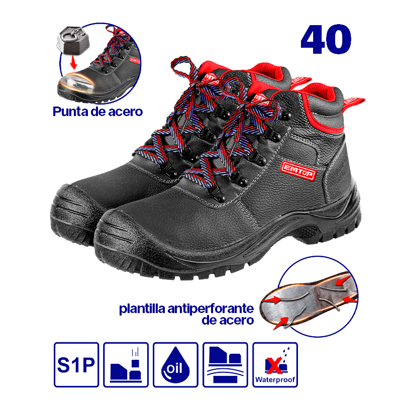 Botas punta de acero antiestáticas doble densidad talla 40 Emtop ESBS42SP40