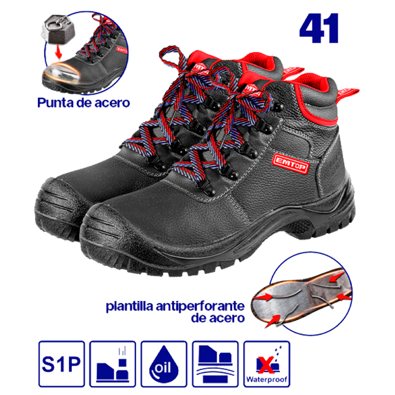 Botas punta de acero antiestáticas doble densidad talla 41 Emtop ESBS42SP41