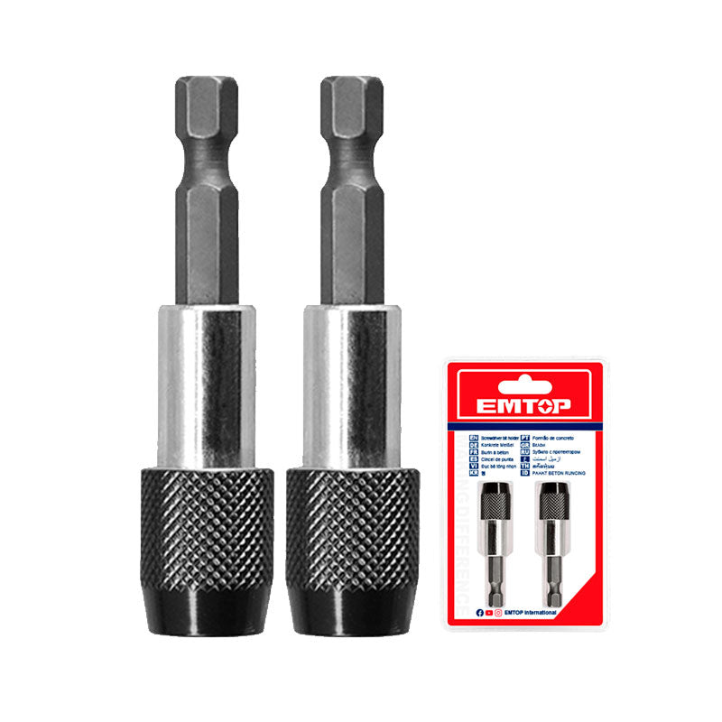 SET DE 2 EXTENSION / SUJETADOR DE PUNTAS 2-9/16 PULGADAS DE LARGO CON BLOQUEO. MARCA EMTOP, ESBT20601