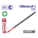 PUNTA DE IMPACTO MAGNETICA PHILLIPS NO. 2 X 4 PULGADAS DE LARGO. EMTOP