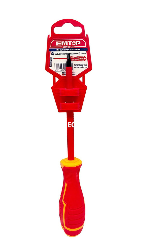 Desarmador plano #2, aislado, 1000v, Emtop, esdrj5125, ESDRJ5125