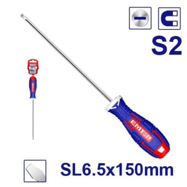 Desarmador plano, 6 plgs x 1/4plgs, Emtop, esdrsl6602, ESDRSL6602