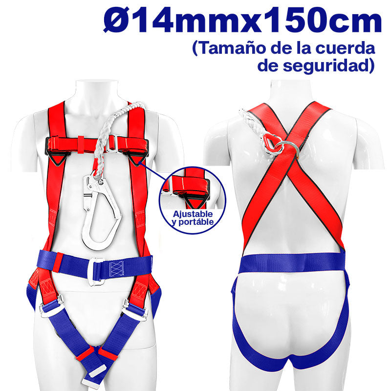 ARNES DE SEGURIDAD, 1 ANILLO D DORSAL ANTICAIDA, CUERDA DE SEGURIDAD DE 1.5 METROS, ESH501415
