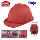 CASCO DE SEGURIDAD COLOR ROJO RANURAS DE VENTILACION REFUERZO SUPERIOR EN V. EMTOP, ESHT0804