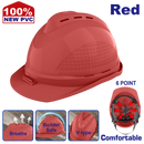 CASCO DE SEGURIDAD COLOR ROJO RANURAS DE VENTILACION REFUERZO SUPERIOR EN V. EMTOP