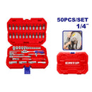 Juego de copas raíz 1/4 de 50 piezas milimétricas Emtop, ESKT14501