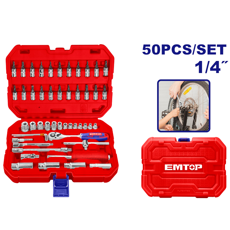 Juego de copas raíz 1/4 de 50 piezas milimétricas Emtop
