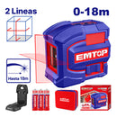 Nivel láser rojo de 15 metros, Emtop, ESLE21503