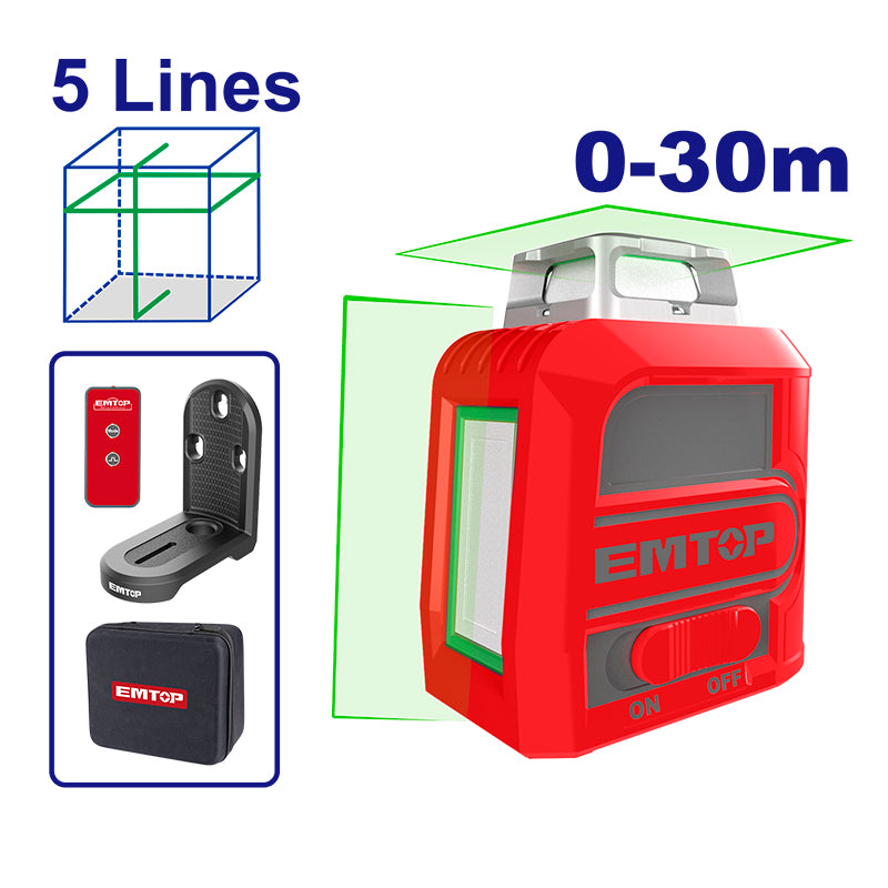 Nivel láser de 360 grados color verde de 30 metros ESLE2M05