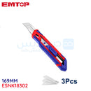 Cuchilla retráctil de 18 mm, hojas quebrables, Emtop, esnk18302