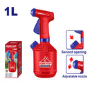 ATOMIZADOR DE 1 LITRO, PLASTICO. BOQUILLA AJUSTABLE Y NIVEL INDICADOR. EMTOP