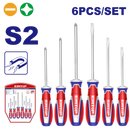 JUEGO DE 6 DESARMADORES 3 PHILLIPS Y 3 PLANOS PUNTA MAGNETICA. EMTOP
