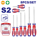DESARMADORES PLANOS Y PHILLIPS CON PUNTA MAGNETICA, KIT DE 8, EMTOP, ESST0821
