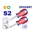 JUEGO DE 2 DESTORNILLADORES, PHILLIPS PH2 Y PLANO 6.5 MM, PUNTA MAGNETICA, 1 1/2 PLG, DE LARGO. EMTOP