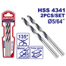 BROCA PARA METAL Y MADERA 5/64 PLG, ACERO RAPIDO HSS, PUNTA 135 GRADOS, EMTOP.