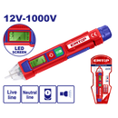 DETECTOR DE VOLTAJE SIN CONTACTO DE 12 VOLTIOS A 1000 VOLTIOS, INDICADOR DE LUZ LED Y SONIDO AUTO APAGADO.EMTOP