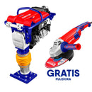 COMPACTADORA TIPO BAILARINA, A GASOLINA,4,800 WATTS, ZAPATA 33 X 29 CENTIMETROS, GRATIS ESMERILADORA DE 9 PULG. EMTOP