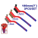 JUEGO DE 3 CEPILLOS PARA LIMPIEZA CERDAS DE NILON LATON Y ALAMBRE. EMTOP