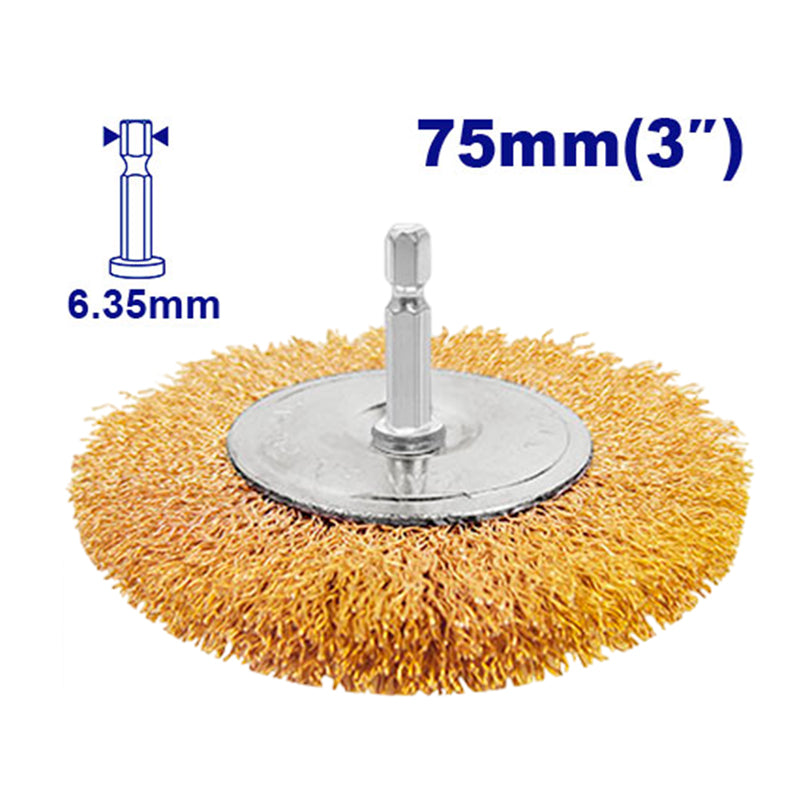 CEPILLO DE ALAMBRE RADIAL DIAMETRO 3 PULGADAS. VASTAGO 1/4. MAXIMA REVOLUCION 4500 RPM. EMTOP, EWCB40751