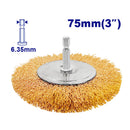 CEPILLO DE ALAMBRE RADIAL DIAMETRO 3 PULGADAS. VASTAGO 1/4. MAXIMA REVOLUCION 4500 RPM. EMTOP, EWCB40751