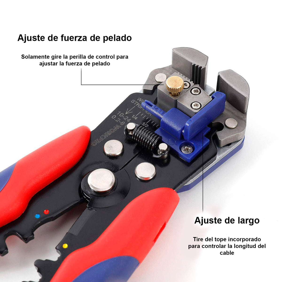Alicate pela cables inteligente, auto ajustable, Emtop, ewsp102429, EWSP102429