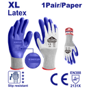 GUANTES DE LATEX CON REVESTIMIENTO DE POLIESTER TALLA XL USO EN CARGA PESADA OBJETOS PUNZANTES. MARCA EMTOP