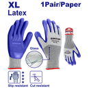 GUANTES ANTI CORTE DE NIVEL 5 PALMA RECUBIERTA DE LATEX TALLA XL. EMTOP