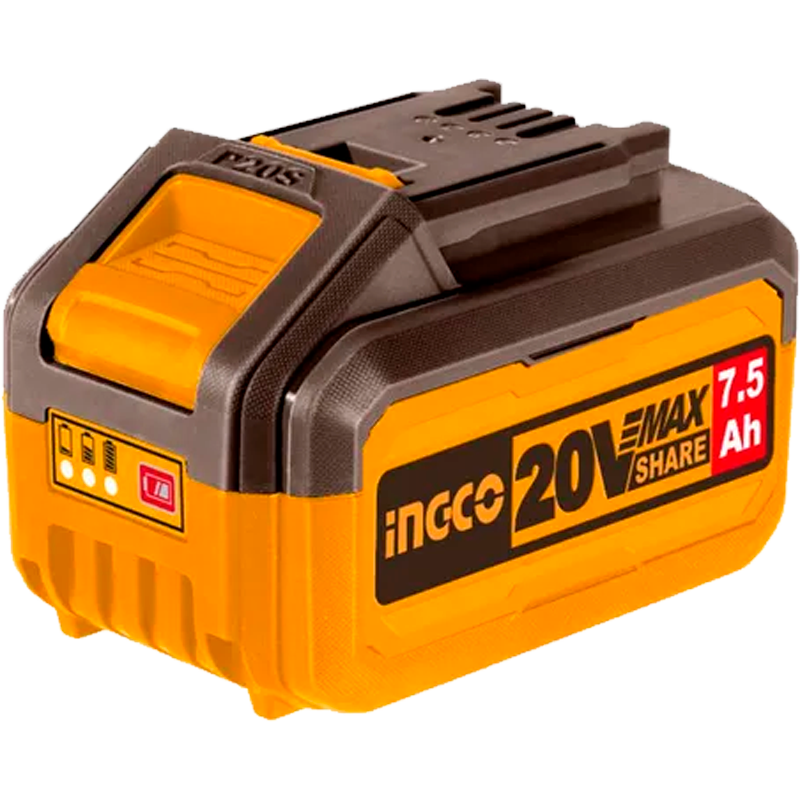Batería de lithium de 7.5 amperios de 20 Voltios en marca INGCO, FBLI2075