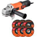 Esmeriladora de 4 1/2 plg con 6 discos Black and Decker G720X6D-B3